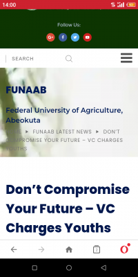 Do not compromise your future, FUNAAB VC warns youth