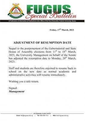 FUGUS adjustment on resumption date