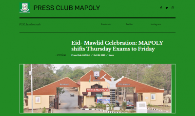 MAPOLY shifts Thursday exams to Friday