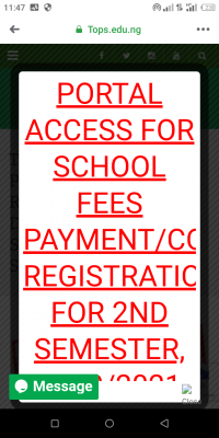 TOPS school fees and course registration deadline, 2019/2020