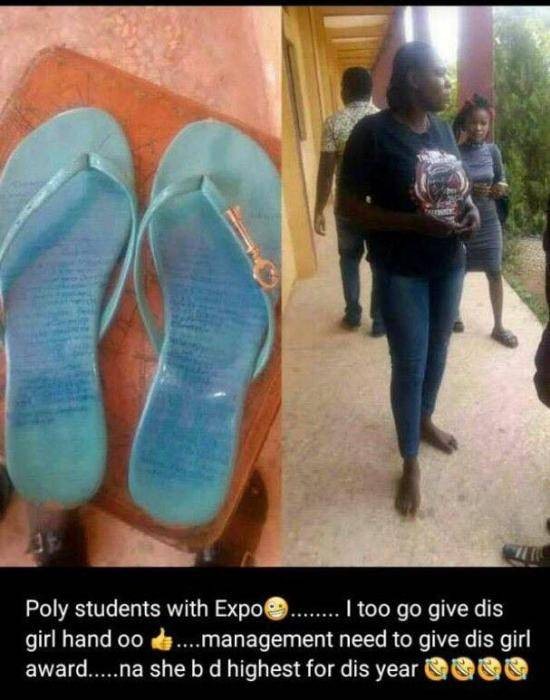 See The Method A Female Student Used To Carry "Expo" Into The Exam Hall