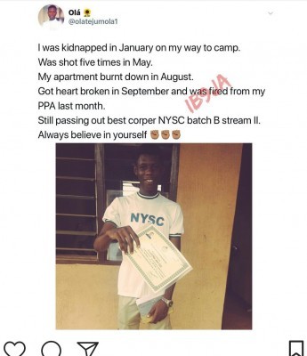 Corp Member Shared His Ordeal As He Round Off NYSC