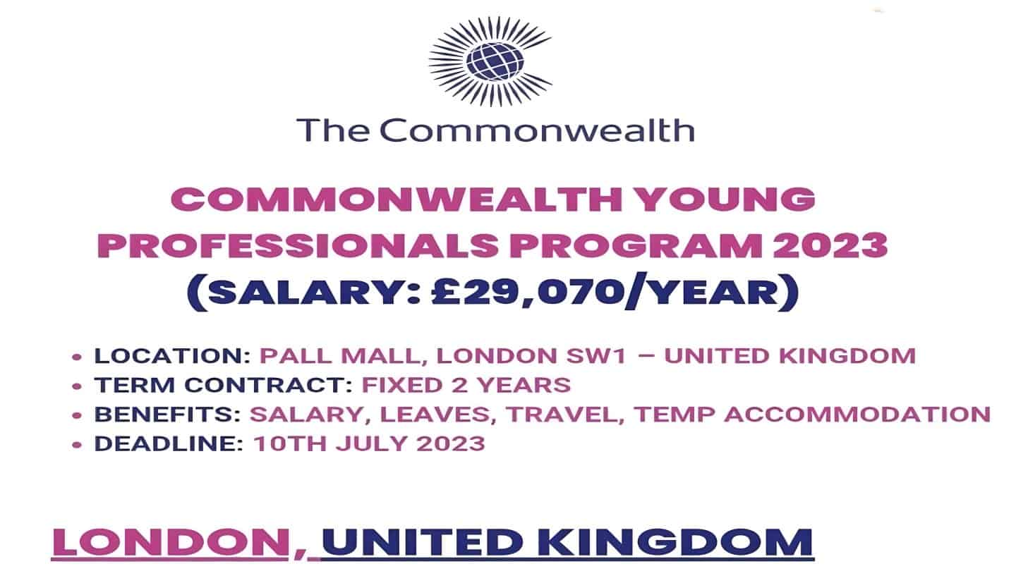 Commonwealth Young Professionals Programme 2023: Apply Now