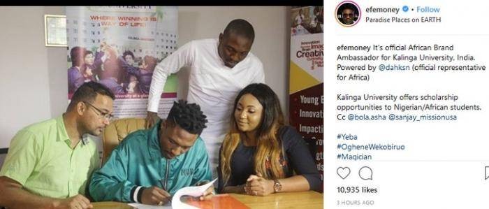 Efe of "Big Brother" Becomes African Ambassador For Indian University