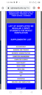 Delta Poly Otefe-Oghara ND regular 2 (SPAT) Supplementary admission list, 2020/2021