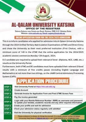 Al-Qalam University Post-UTME/DE 2024: Cut-off mark, Eligibility and Registration Details