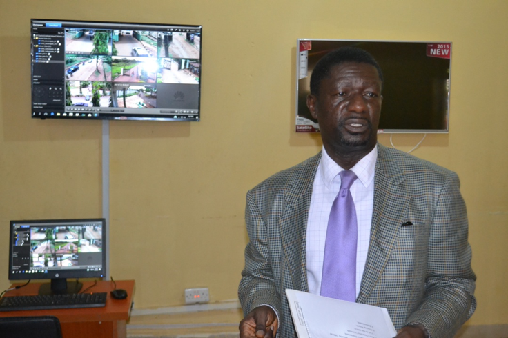 Dr Olisa Okeke at the Control station of the surveillance camera