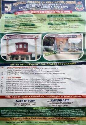 FCE Okene-EKSU Degree Post-UTME 2023: Eligibility and Registration Details