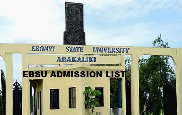 EBSU Admission List 1st, 2nd, 3rd, 4th & 5th Batch 2024/2025 Session Out