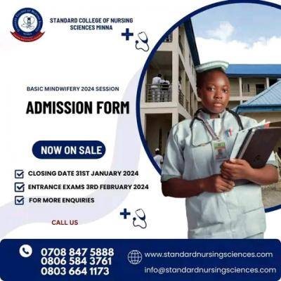 Standard College of Nursing, Minna Basic Midwifery 2024 admission form (Batch B)