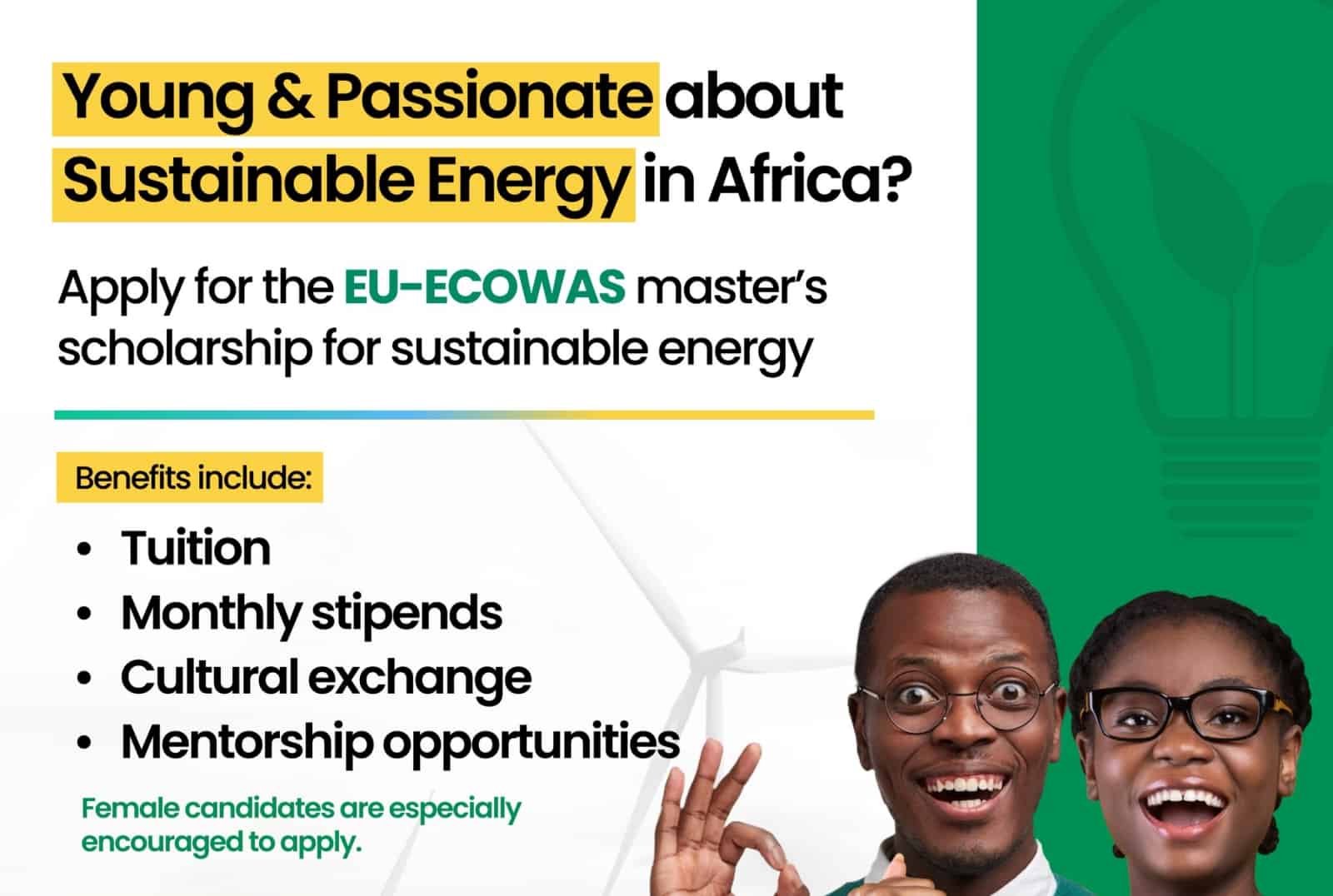 EU-ECOWAS 2023 Scholarships Program on Sustainable Energy