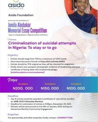 Jemila Abubakar Memorial Essay Competition