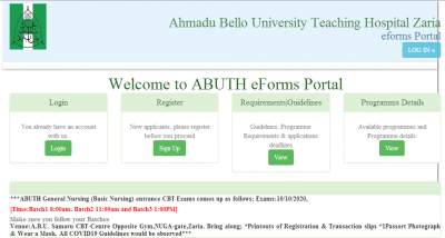 ABUTH General Nursing (Basic Nursing) entrance CBT Exams