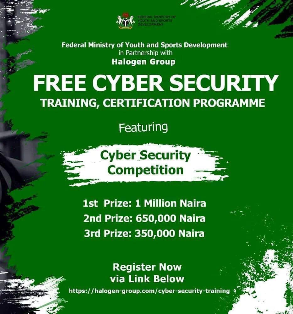 FG/Halogen Free Cyber Security Training 2022 for Nigerian Youths