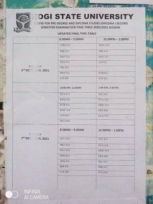 KSU center for pre-degree & diploma studies 2nd semester exam timetable, 2020/2021