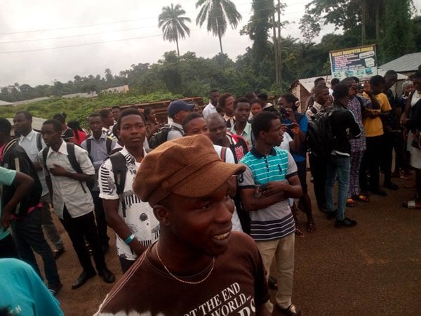 FUOYE Students Protest 'No School Fees, No Exam' Policy