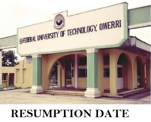 FUTO Resumption Date For Fresh And Returning Students 2024/2025 Session