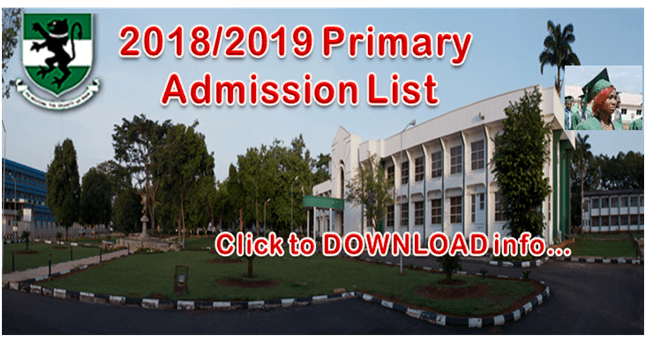 UNN Primary Admission List, 2018/2019 Out