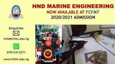 Federal College of Fisheries and Marine Technology HND admission for 2020/2021 Session