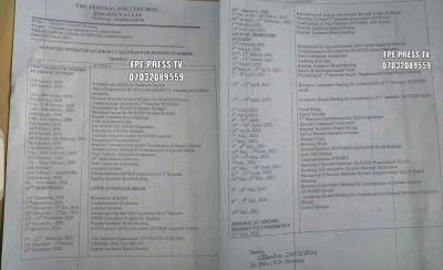 Fed Poly Ede adjusted academic calendar for 2019/2020 session