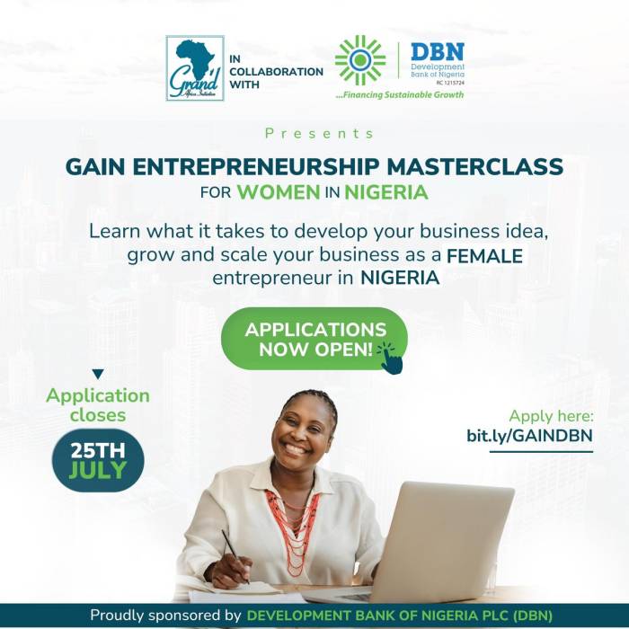 GAIN Entrepreneurship Masterclass 2022 for Nigerian Women