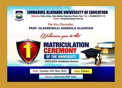 Emmanuel Alayande University of Education 1st matriculation ceremony