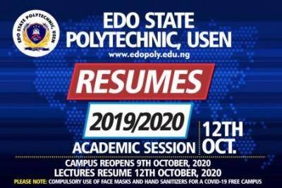 Edo State Polytechnic resumption date announced