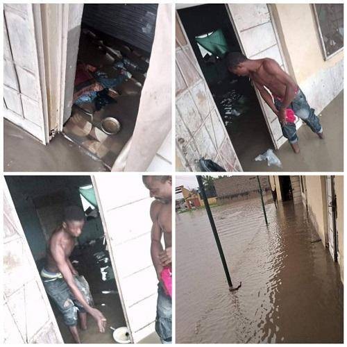 Corps member laments after heavy rainfall leaves his room flooded