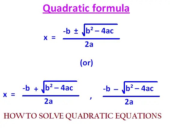 How To Solve Quadratic Equations Using Formula Method