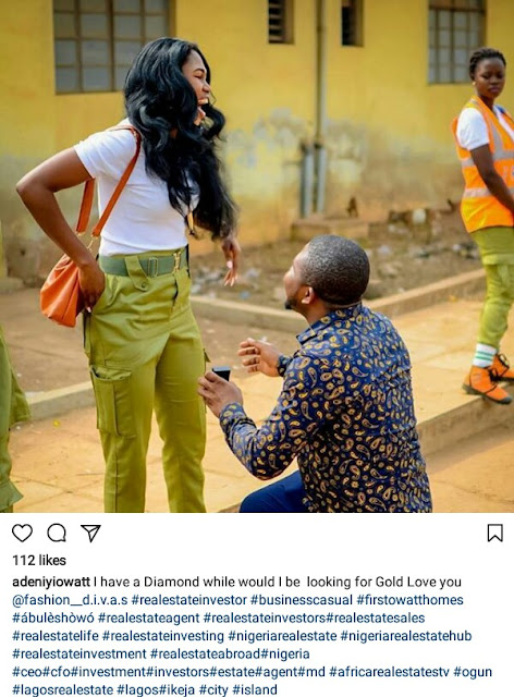  Photos Two months after he slid into her DM man proposes to Corp member girlfriend