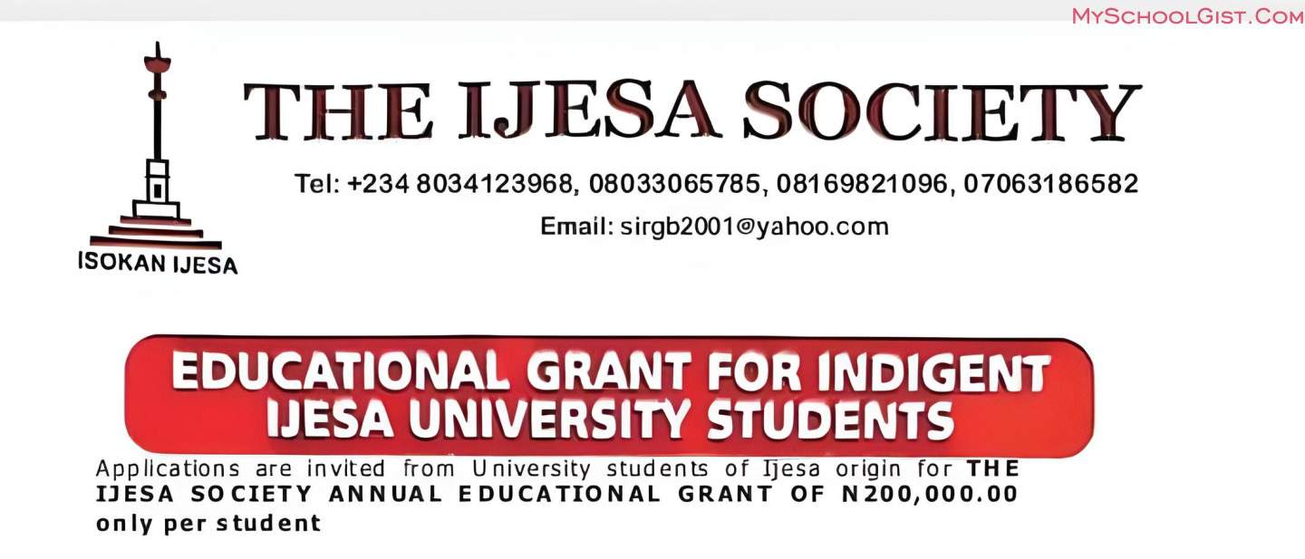 Ijesa Society Educational Grant: N200,000 for Indigent Students