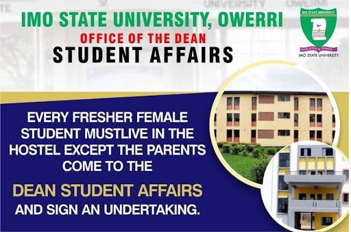 IMSU Makes Hostel Compulsory for Newly Admitted Female Students