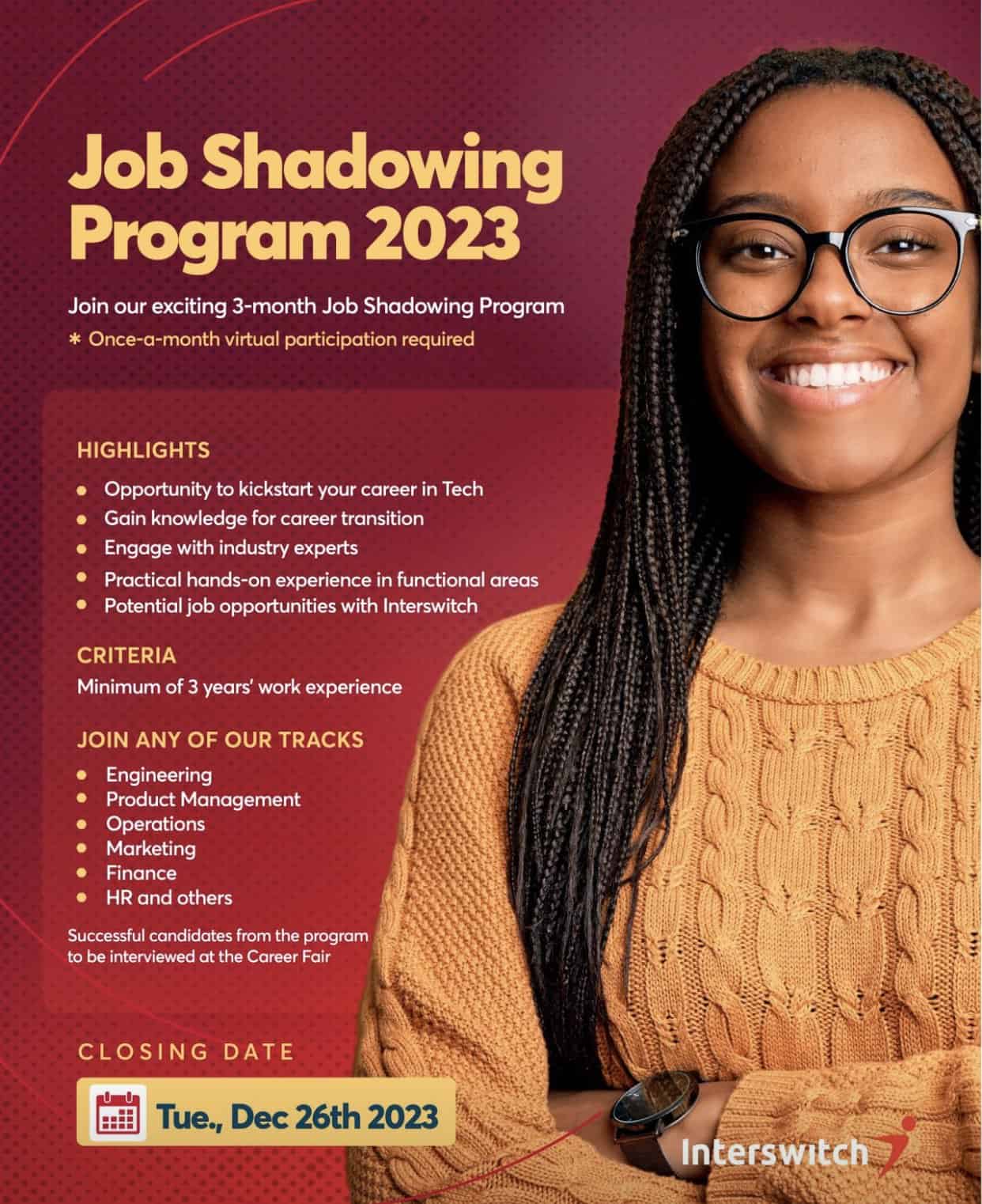 Interswitch Group Job Shadowing Program 2023