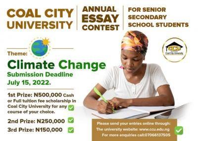 Coal City University Essay Contest for Secondary School Students