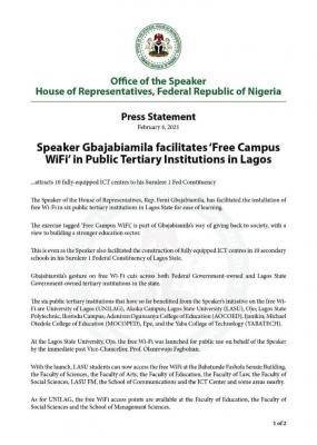 Schools in Lagos get Free Wi-Fi, ICT centres from Speaker, House of Assembly