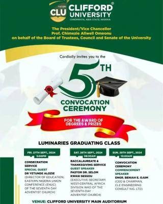 Clifford University announces 5th convocation ceremony