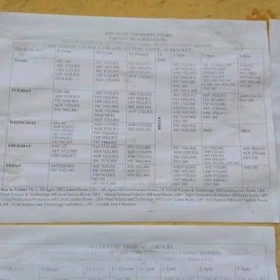 ABSU second semester lecture timetable, 2022/2023 session