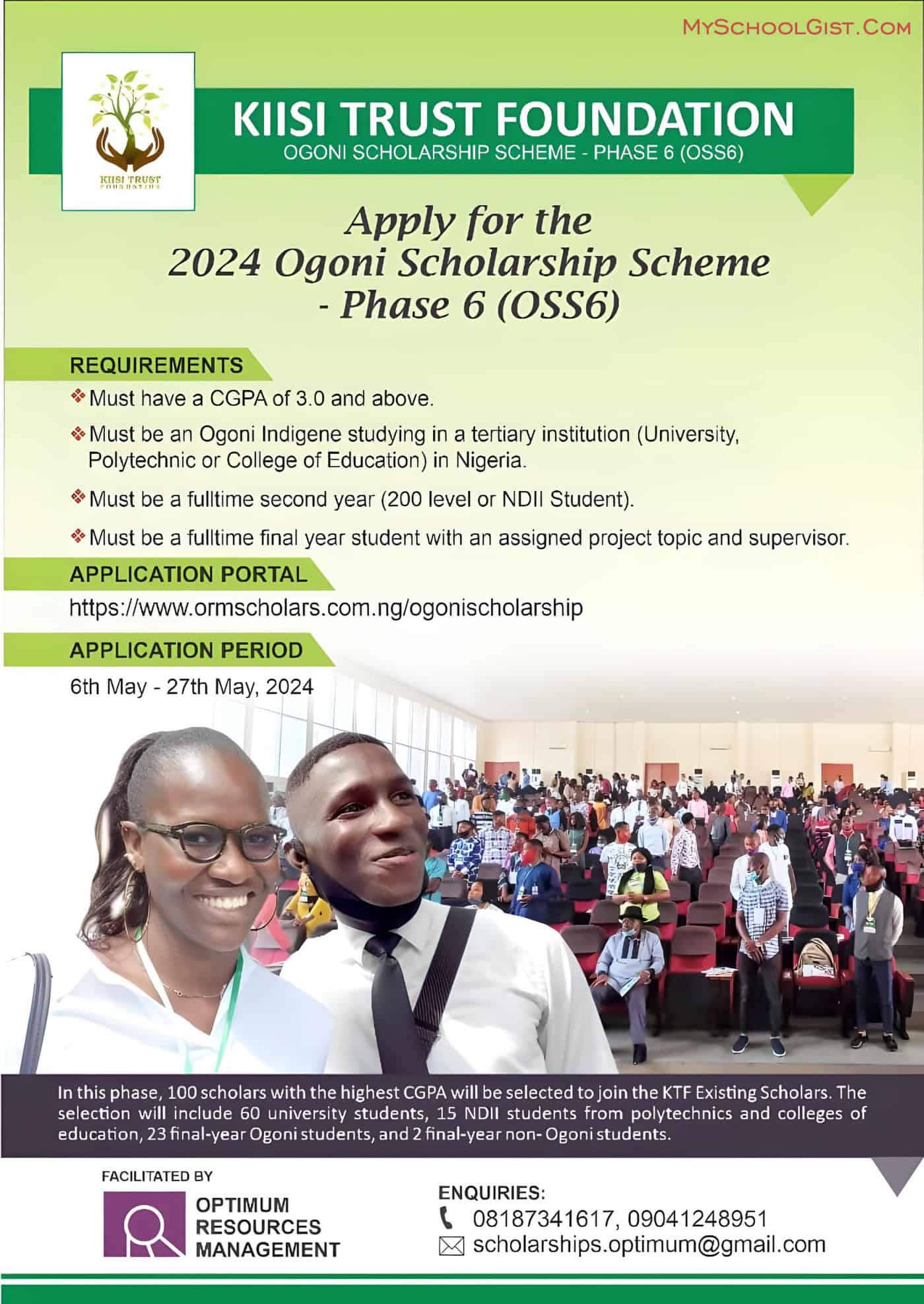 Kiisi Trust Foundation (KTF) Ogoni Scholarship Scheme 2024