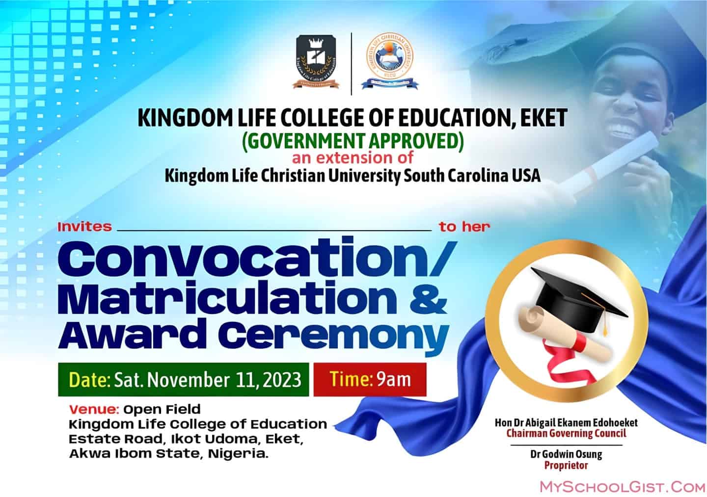 Kingdom Life College of Education convocationmatriculation