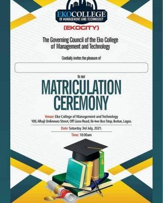 Eko College of Management and Technology matriculation ceremony, 2020/2021