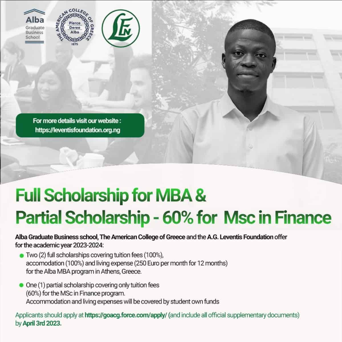 Leventis Foundation MBA and MSC Scholarships 2023