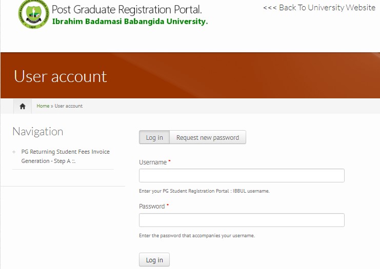 IBBU Postgraduate Students Login Portal