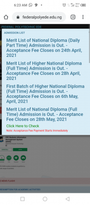 EDEPOLY notice on acceptance fee payment deadline