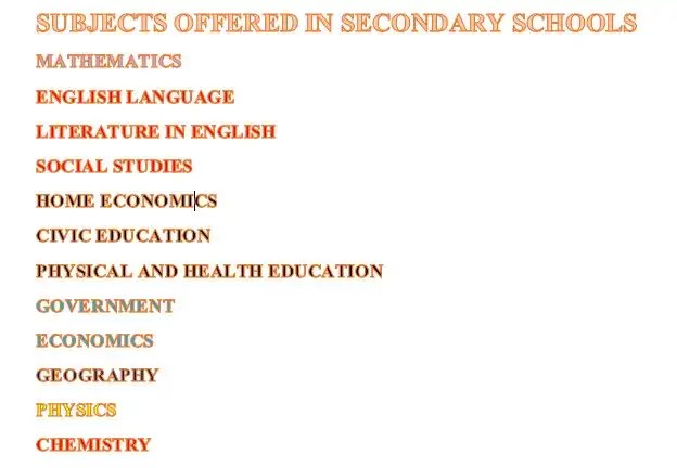 List Of Subjects Offered Under Junior & Senior Secondary Schools In Nigeria (2024)