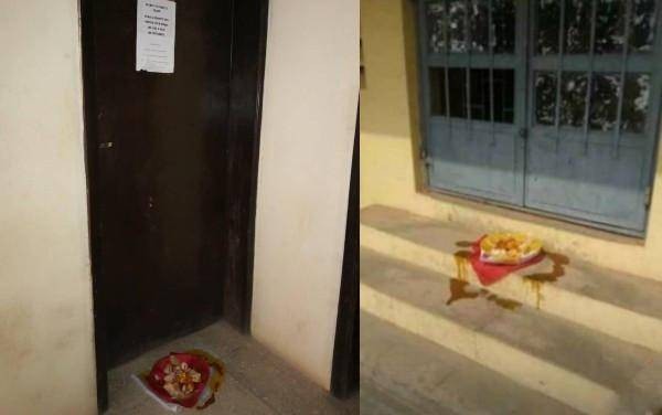 Sacrifice (Juju) Placed In Front Of LAUTECH Professor's Office