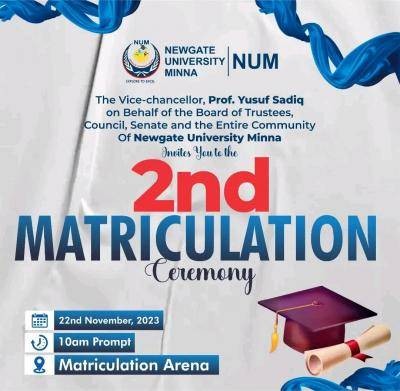 Newgate University announces 2nd matriculation ceremony