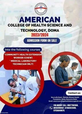 American College of Health Science and Technology, Doma Admission Form, 2023/2024 session