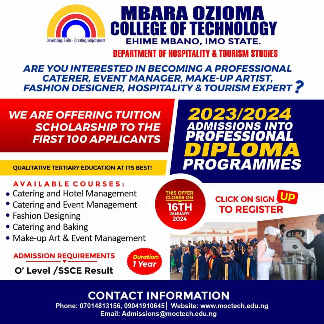 MOCTECH Professional Diploma Scholarships 2023/2024