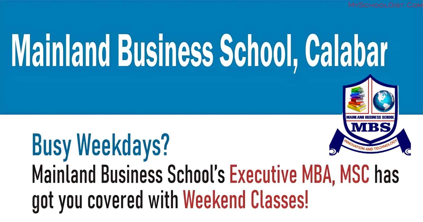 Mainland Business School's PGD, MBA, and MSC Admission 2024