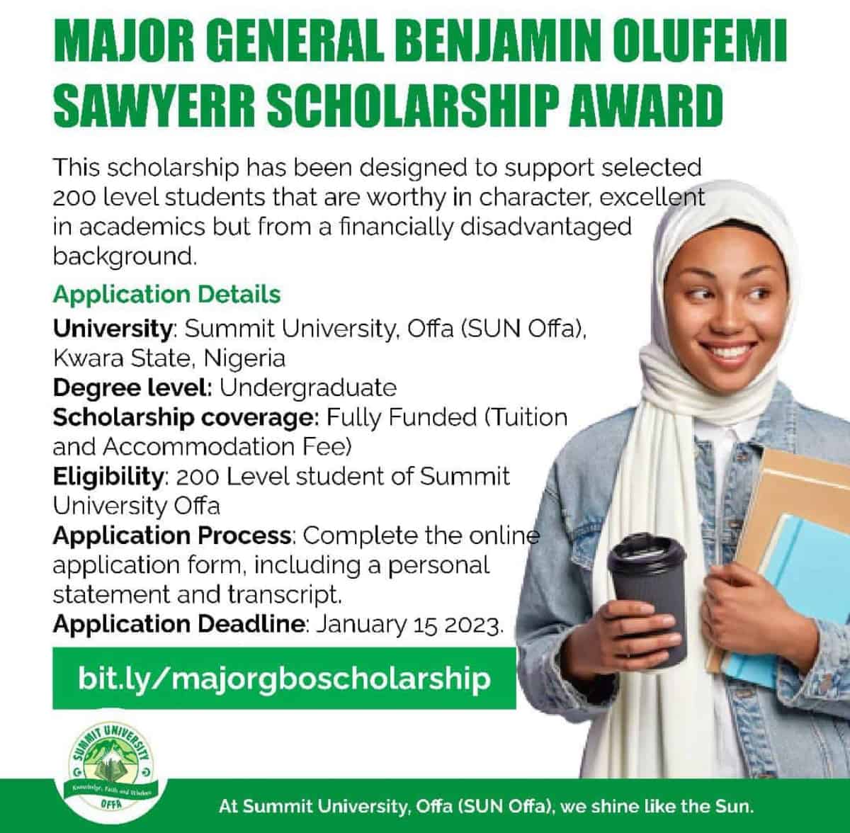 Major General Benjamin Olufemi Sawyerr 2023 Scholarship Award